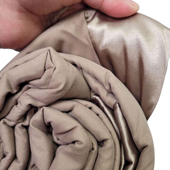 Madison Park Window Down Alternative Blanket Brown with Satin Trim Size Twin - Picture 7 of 7